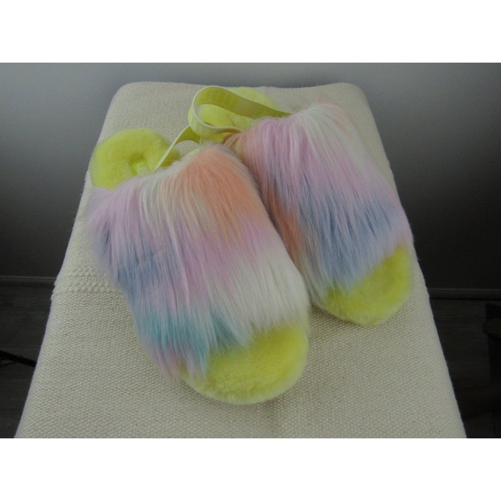 UGG FLUFF YEAH TIE DYE SLIDES / SLIPPERS WOMENS - Picture 5 of 8